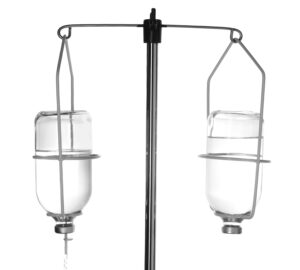 Advanced IV Therapies in Minneapolis 3 Two glass IV bottles on an infusion pole