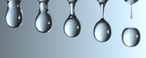 Sequence of water drops representing infusion therapies