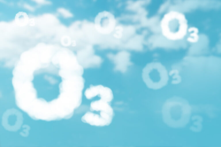 Clouds in the shape of O3, representing ozone therapies